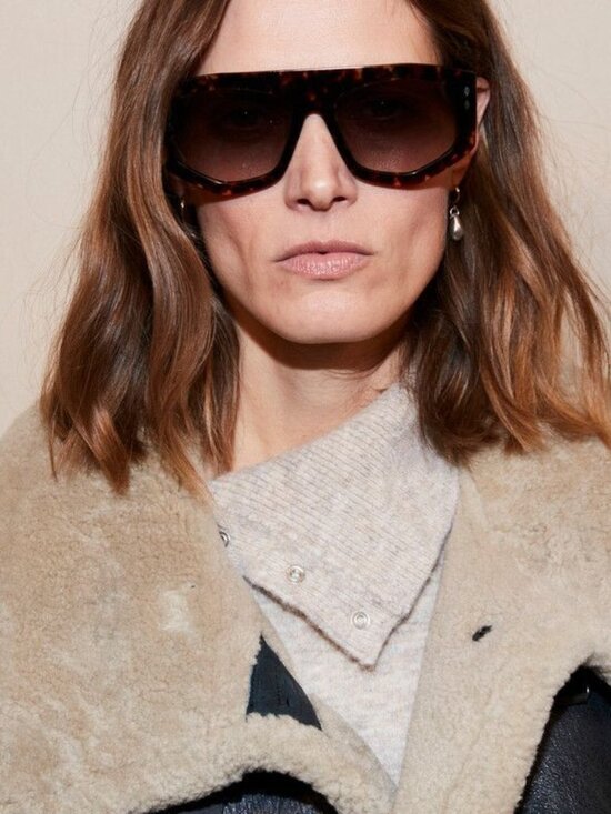 Isabel Marant IM 0154/S 0086 HA Sunglasses Havana Geometric Frame, Brown Lenses